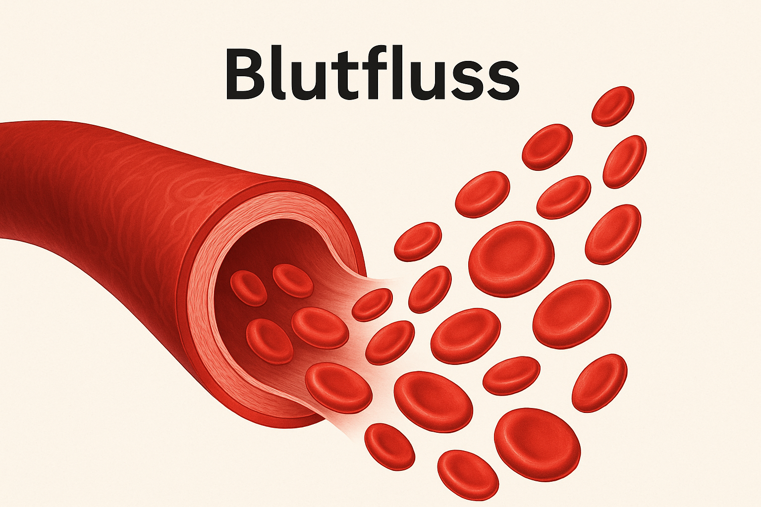 Blutgefäß mit fließendem Blut – Infografik